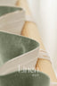 Semi Sheer Linen Curtain in Khaki Green with Back Tabs and Ceiling Track Tape 