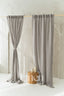 Semi Sheer Linen Curtain in Natural with Back Tabs and Ceiling Track Tape 