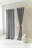 Semi Sheer Linen Curtain in Dark Gray with Grommets