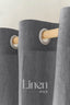 Semi Sheer Linen Curtain in Dark Gray with Grommets