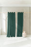 Semi Sheer Linen Curtain in Emerald Green with Grommets