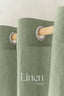 Semi Sheer Linen Curtain in Khaki Green with Grommets
