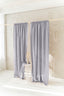 Linen Semi Sheer Curtains with Rod Pocket in Light Grey Color