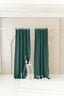 Semi Sheer Linen Curtain in Emerald Green with Tab Top