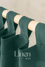 Semi Sheer Linen Curtain in Emerald Green with Tab Top