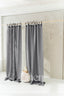 Linen Semi Sheer Curtains with Tie Top in Dark Gray Color