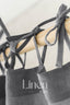 Linen Semi Sheer Curtains with Tie Top in Dark Gray Color
