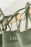 Semi Sheer Linen Curtain in Khaki Green with Tie Top