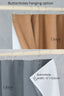Shower curtain buttonholes hanging option