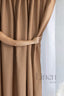 Camel Brown Linen Shower Curtain with Waterproof Liner