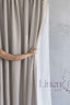 Natural Linen Shower Curtain with Waterproof Liner