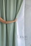 Sage Green Linen Shower Curtain with Waterproof Liner
