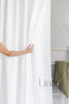 White Linen Shower Curtain with Waterproof Liner