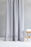 Linen Shower Curtain in Light Gray with Multifunction Tape