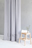 Linen Shower Curtain in Light Gray with Multifunction Tape