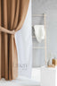 Linen Shower Curtain in Camel Brown with Multifunction Tape