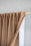 Linen Shower Curtain in Camel Brown with Multifunction Tape