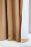 Linen Shower Curtain in Camel Brown with Buttonholes