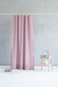 Linen Shower Curtain in Dusty Rose with Buttonholes