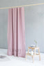 Linen Shower Curtain in Dusty Rose with Buttonholes