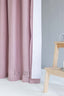 Linen Shower Curtain in Dusty Rose with Buttonholes