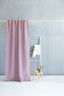 Linen Shower Curtain in Dusty Rose with Multifunction Tape