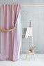 Linen Shower Curtain in Dusty Rose with Multifunction Tape