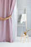Linen Shower Curtain in Dusty Rose with Multifunction Tape