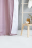 Linen Shower Curtain in Dusty Rose with Multifunction Tape