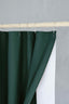Linen Shower Curtain in Emerald Green with Buttonholes