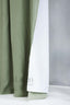Linen Shower Curtain in Khaki Green with Multifunction Tape