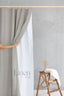 Linen Shower Curtain in Natural with Buttonholes