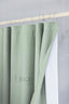 Linen Shower Curtain in Sage Green with Buttonholes