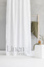 Linen Shower Curtain in White with Multifunction Tape