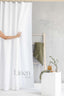 Linen Shower Curtain in White with Buttonholes