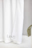 Linen Shower Curtain in White with Multifunction Tape